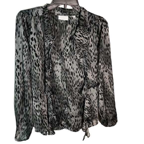 New York & Company Animal Print Button Down Blouse - Picture 1 of 6